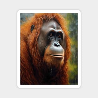 Oil Paint Hyperrealism: Amazing Zoo Orangutan Magnet