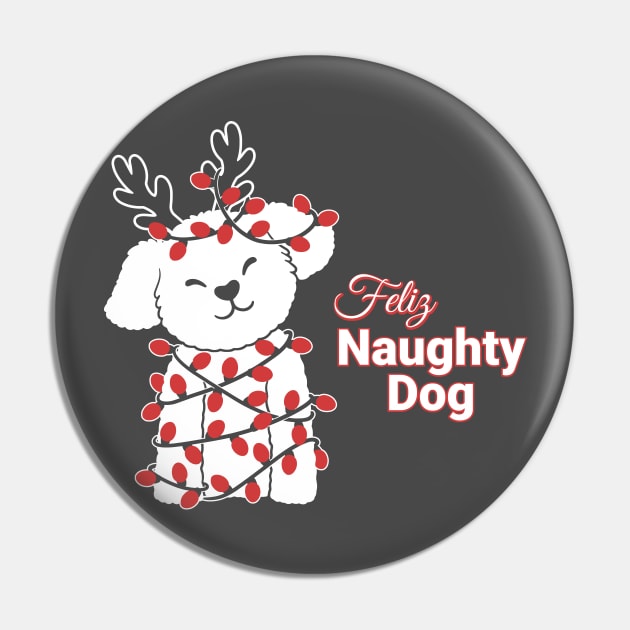 Feliz Naughty Dog Pin by Saramation