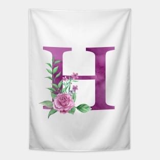 Floral Monogram H Beautiful Rose Bouquet Tapestry