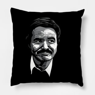 Burt Reynolds greyscale Pillow