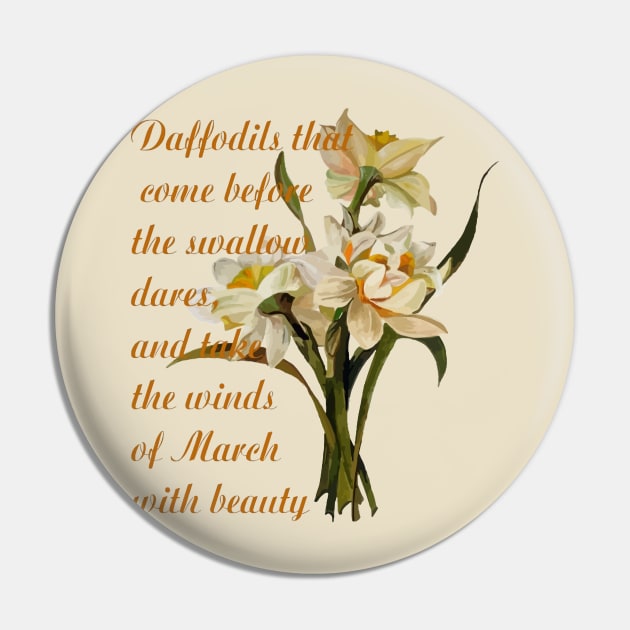 Daffodils That Come Shakespearian Quote T-Shirt Daffodils That Come Shakespearian Quote T-Shirt