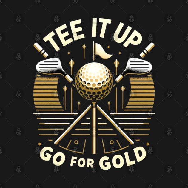 tee it up go for gold  golfers day gift by CreationArt8