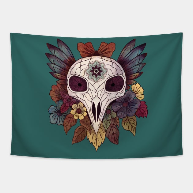 Bird skull Tapestry by Ange art