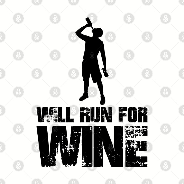 Will Run for Wine - male runner by PAVOCreative