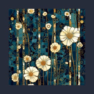 Gold Embossed Daisies T-Shirt