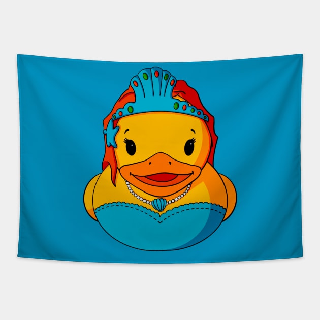 Blue Mermaid Rubber Duck Tapestry by Alisha Ober Designs