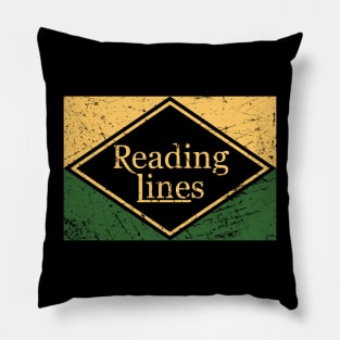 Distressed Reading Lines Railroad Logo Pillow