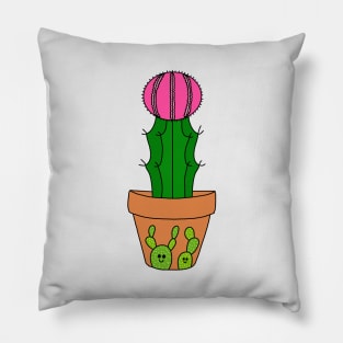 Cute Cactus Design #177: Hybrid Cactus In Cute Cacti Pot Pillow