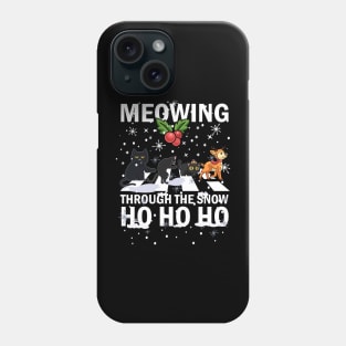 Meowing Through The Snow Cats Crossing Roads Crosswalk Pun Phone Case