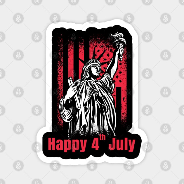 HAPPY 4th JULY 2020, statue of liberty. Magnet by Pot-Hero