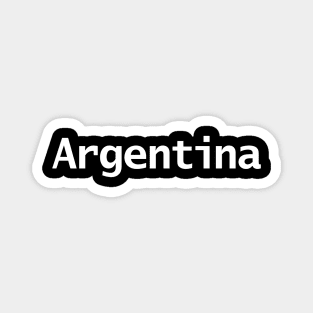 Argentina Minimal Typography White Text Magnet