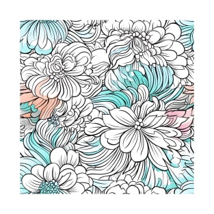 Intricate Lineart Blooms T-Shirt