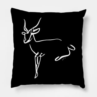 Antelope Line Art Drawing - Good ol' Antelope Critter Minimalistic Digital Line Art by SeaStories Pillow