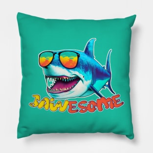 Jawsome! | Funny Shark Awesome Art Pillow