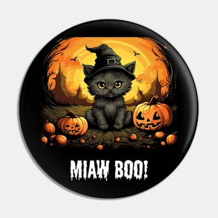 Miaw Boo Halloween Cute Cat Pin