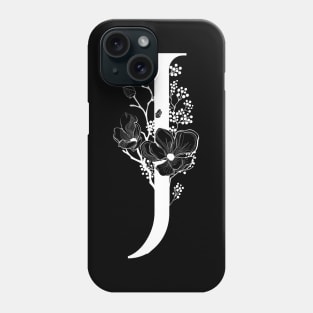 Letter J Monogram - Floral Initial Phone Case