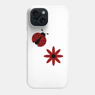 cute ladybug red flower Phone Case