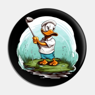 Duck playing golf Pin