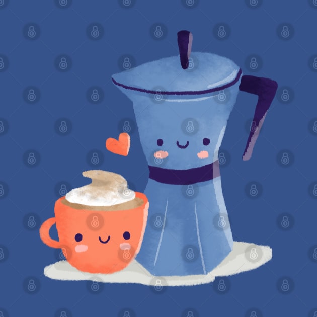 Cute coffee couple by Origami Studio