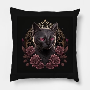 Gothic Burmese Cat Pillow