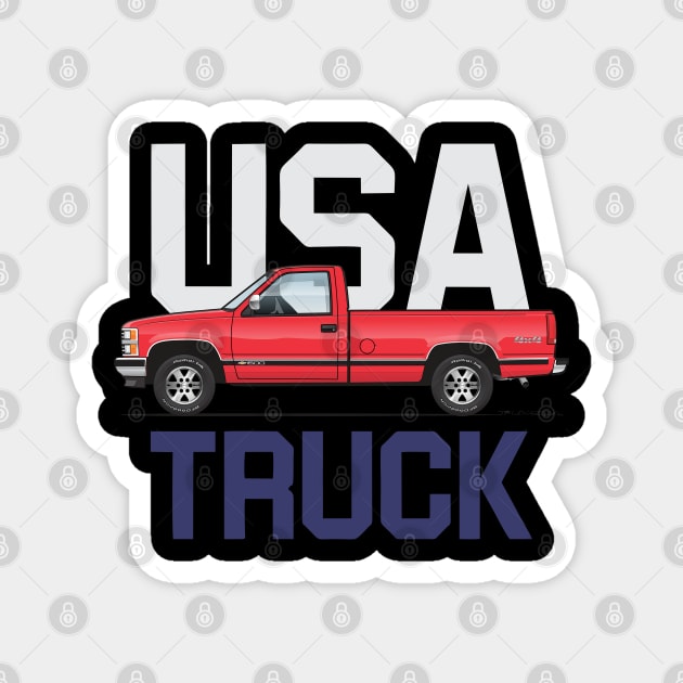 USA Truck LWB Red Magnet by JRCustoms44