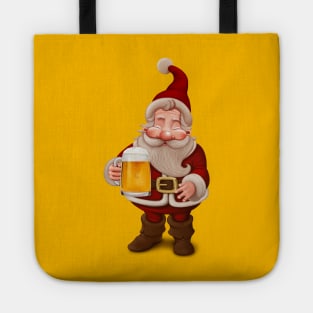 Santa Claus drinking beer Tote
