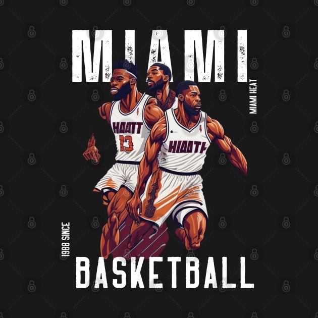 Miami heat basketball  vector graphic design by Nasromaystro