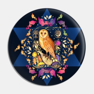 Indian Summer Nocturne Barn Owl Pin