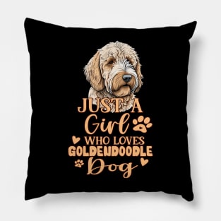 Just a girl who loves Goldendoodles. A t-shirt designed to show your Goldendoodle passion. Pillow