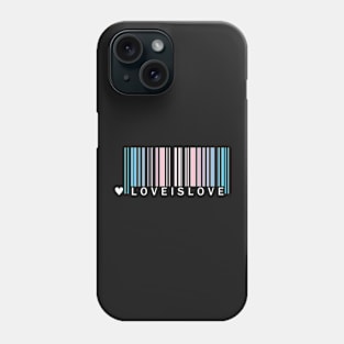 Transgender Pride LGBT Love is Love Barcode Design Phone Case