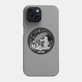 Salmon Fishing Vintage BW Phone Case