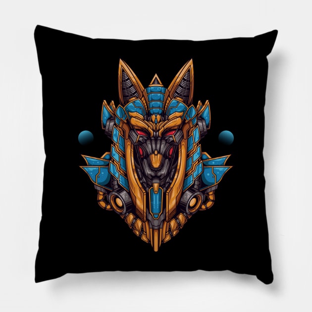 Cyber Anubis Pillow by tegaart