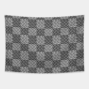 Checkered Love - Black and White Tapestry