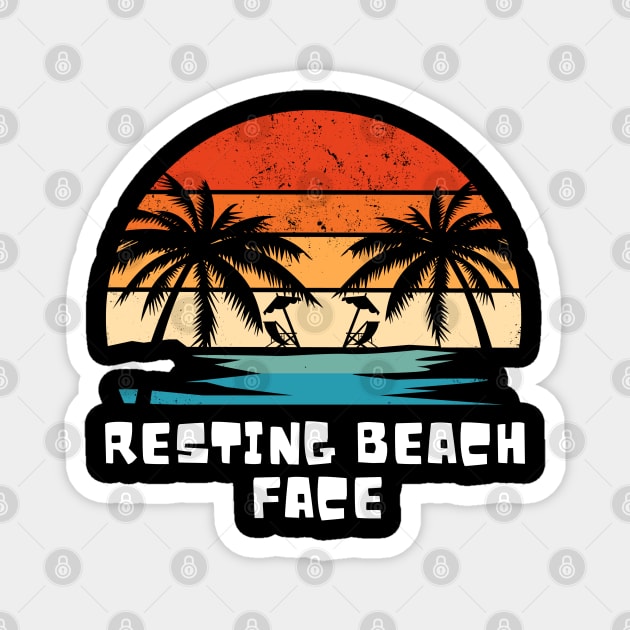 Funny Beach Saying - Resting Beach Face - Summer Vacation Tropical Relaxation Magnet by KAVA-X