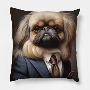 Pekingese Dog in Suit Pillow