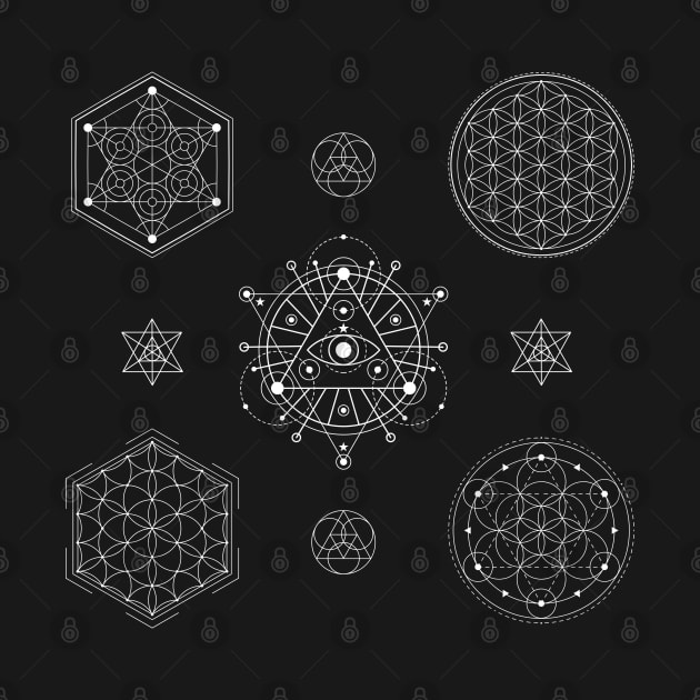 Sacred Geometry Metatron's Cube Flower of Life Seed of Life Spiritual Zen Geometric Design by WiccanGathering