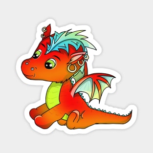 Cute cartoon punk baby dragon Magnet