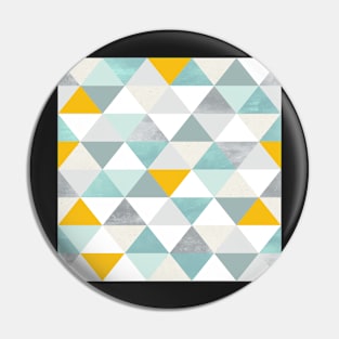 Geometric Triangles in Gold and Blue Pin