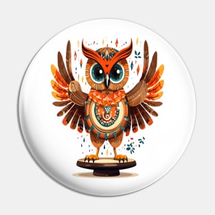 Owl And Drum Pin