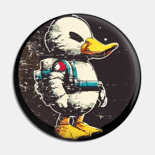 Street art Vintage space astronaut duck Pin