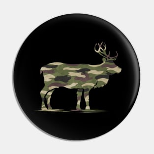 Reindeer in Camouflage Color Hunting On Christmas Pin