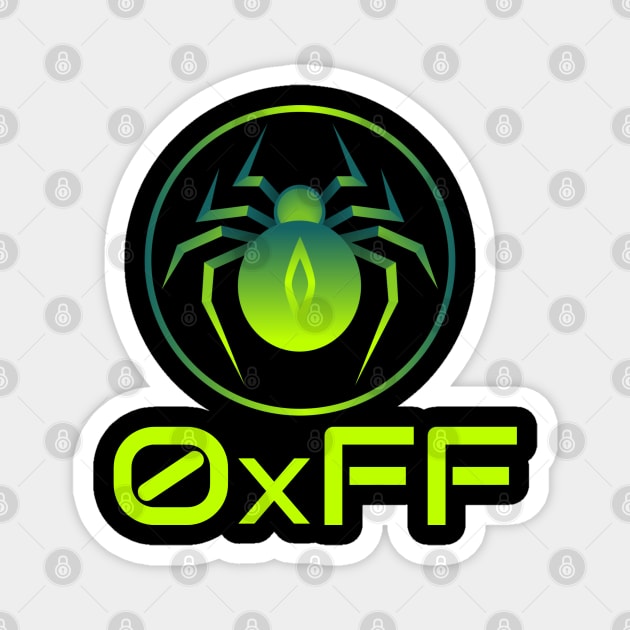 Cyber security - Hex Hacker 0xff Neon, Spider Magnet by Cyber Club Tees