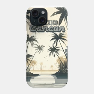 Cancun Mexico Vintage travel poster | Most Beautiful Beach on Earth | Vacation Destination Phone Case