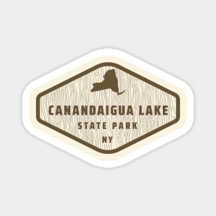 Canandaigua Lake State Park New York - Tree Log Texture Wooded Sign Sticker Magnet