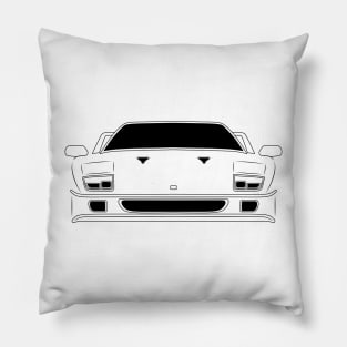 Ferrari F40 Black Outline Pillow