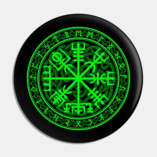 Vegvisir in Green Pin