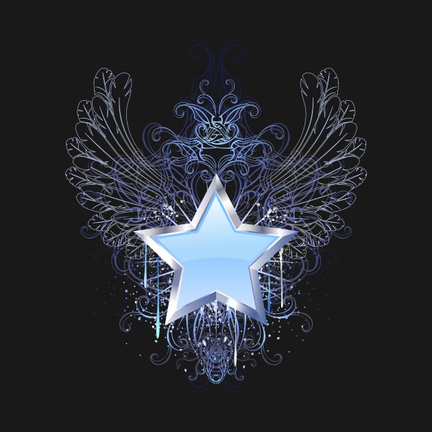 Blue Star on a Dark Background by Blackmoon9