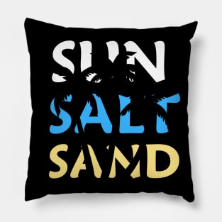 Sun Sand Salt Beach Shirt, Retro Comfort Colors T-Shirt, Trendy Beach Shirts for Women, Summer Vacation Shirts, Womens Oversized Beach Shirt Pillow