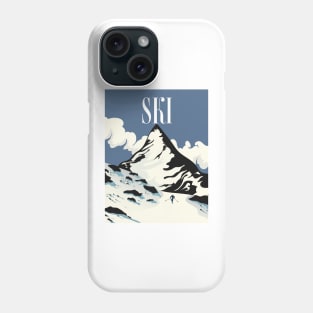 vintage ski travel poster Phone Case