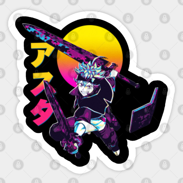 Wallpaper Asta Black Clover Anime Vaporwave Black Clover Sticker Teepublic For Android